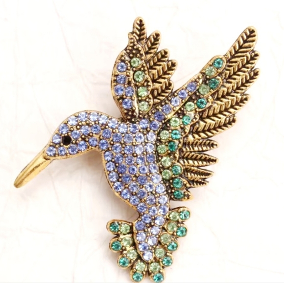 🌺Hummingbird Bird Rhinestone Brooch. Hummingbird Accessories - Picture 2 of 4